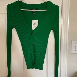Forever 21 Green Cardigan